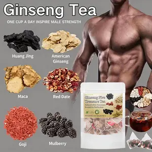 Organic Ginseng Kidney Cleanse Tea Ginseng Five Treasures Tea Natural Chinese Herbal Health Kidney Tea - Beverage
