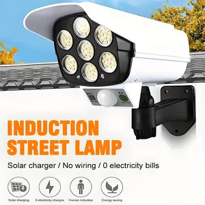 Solar Fake Security Camera with LED Light - 1:1 Realistic Design, Motion Sensor & Remote Control, IP65 Waterproof, Rechargeable Deterrent Light for Home, Garden, Garage - Durable Plastic