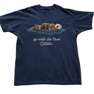 [Sale off up to 50%] Otter Go With The Flow Graphic T-Shirt Unisex Vintage Style Animal Lover Gift Cute Sea Otter Tee Nature Inspired Shirt fathers day gift ideas tiktok shop........