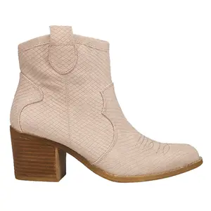 Dirty Laundry Womens Unite Round Toe Zippered  Casual Boots Ankle Mid Heel 2-3" - Beige