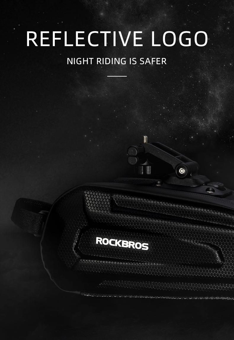 ROCKBROS Bike,Bicycle Saddle Bag Under Seat 3D Hard Shell Bike Seat Bag with Silver Reflective Strip Bike Bag for Mountain Road Bikes, Quick Release 1.7L