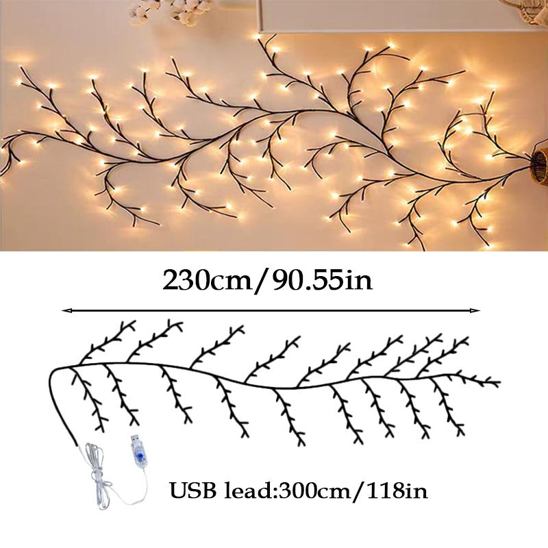 Upgraded 144 LED lights, extended branch-shaped design, 1-piece set, USB-powered decorative lights, ambient night light decoration, perfect for home parties, weddings, holiday celebrations, and Christmas. Cherry Lamp