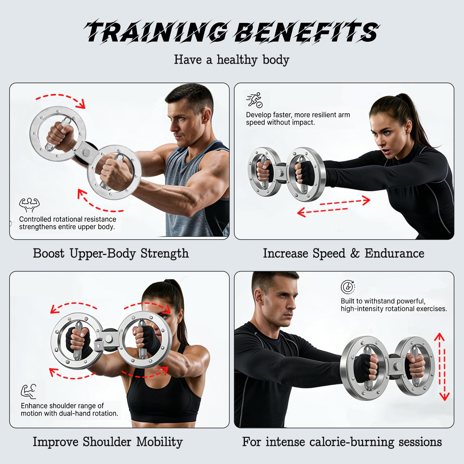 【Featured TikTok Products】S.Y.Home&Outdoor Arm Trainer-Spinning Rotator Burn Machine, 12LB Arm Exercise Equipment with Adjustable Resistance, Forearm Trainer for Boxing，Arm Twister with Flex Core Trainer, chest workout Training Explosive Power#BlackFriday