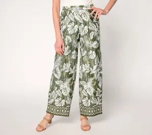 Denim & Co. Regular Beach Jersey Full Length Wide Leg Pants