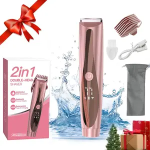 Bikini Trimmer for Women, Painless Electric Razors for Silk Skin,Electric Shaver and Razor Rechargeable 2-in-1 Body and Facial Epilator,IPX7 Waterproof&Easy Cleaning,USB Charge, Suitable for all seasons,Valentine's Day gift,Gift for girlfriend