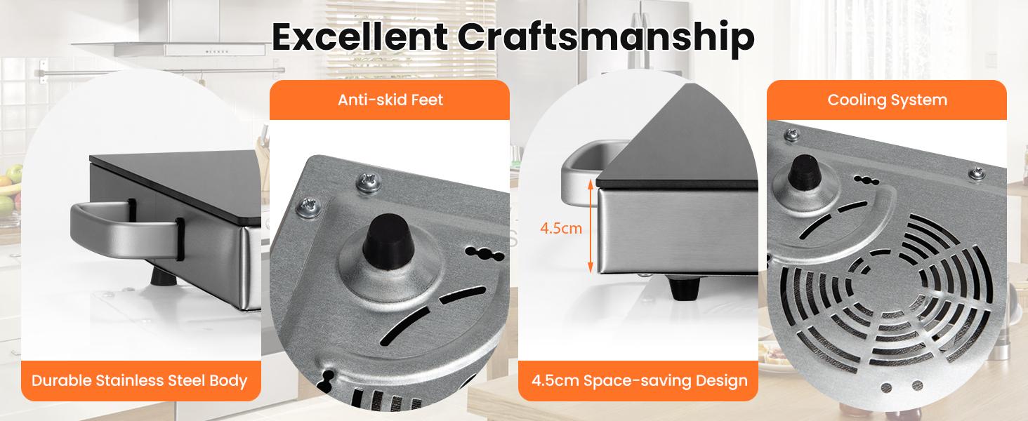 COSTWAY Electric Warming Tray, Hot Plate Warmer w/Adjustable Temperature Control, Tempered Glass Top, Cool-Touch Handles, Food Warmer Tray for Gathering Parties, Christmas Festival Gift Black Friday Cyber Monday