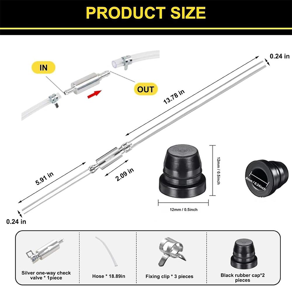 Brake Bleeder Hose - One Way Check Valve Tube Bleeding Tool Kit for Hydraulic System Bleeding,Universal Brake Fluid Bleeder Ki for Car Motorcyle Clutch, Soft Tube with Metal Clips