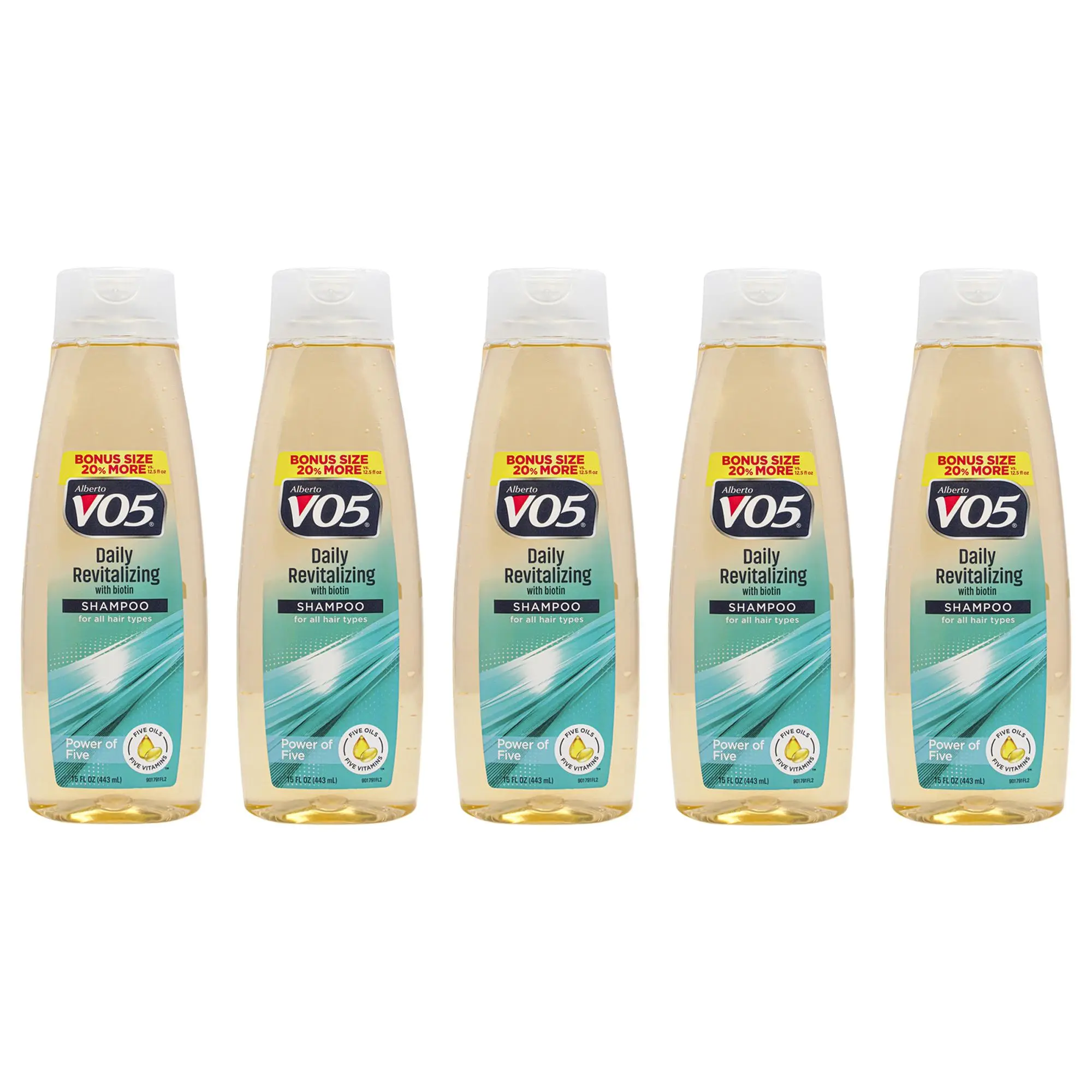 Daily Revitalizing Shampoo by Alberto VO5 for Unisex - 15 oz Shampoo - Pack of 5