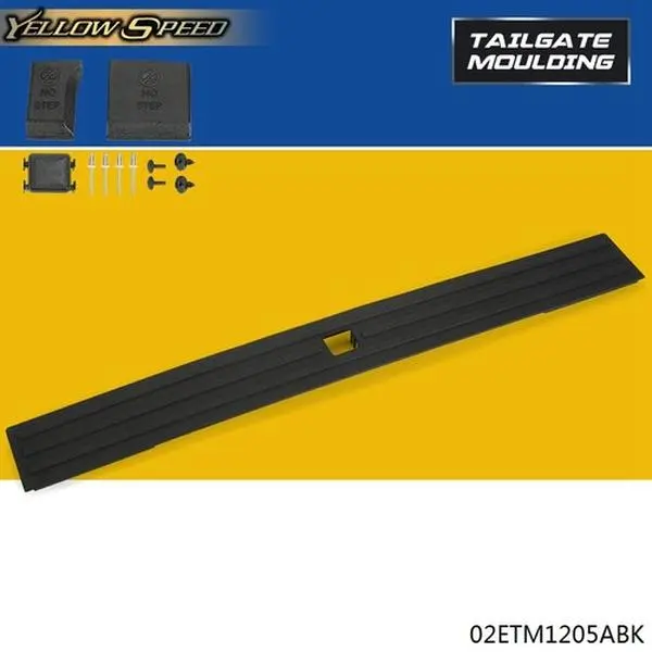 ALLGOOD 1 Set Tailgate Molding Cover with Flexible Step (Interchange Part No. FL3Z9940602B) for 2015-2019 Ford F150 Truck, Automotive ABS Molded Panel, Paint-Match Lightweight Vehicle Replacement Accessory, Assembly Required