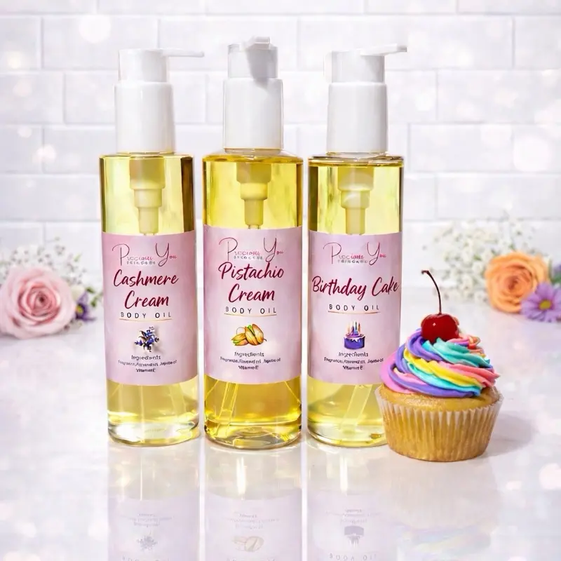 Scented Body Oil 8oz + Vegan Skin Repair with Vitamin E + Moisturizing Hydrating Formula for Soft Skin