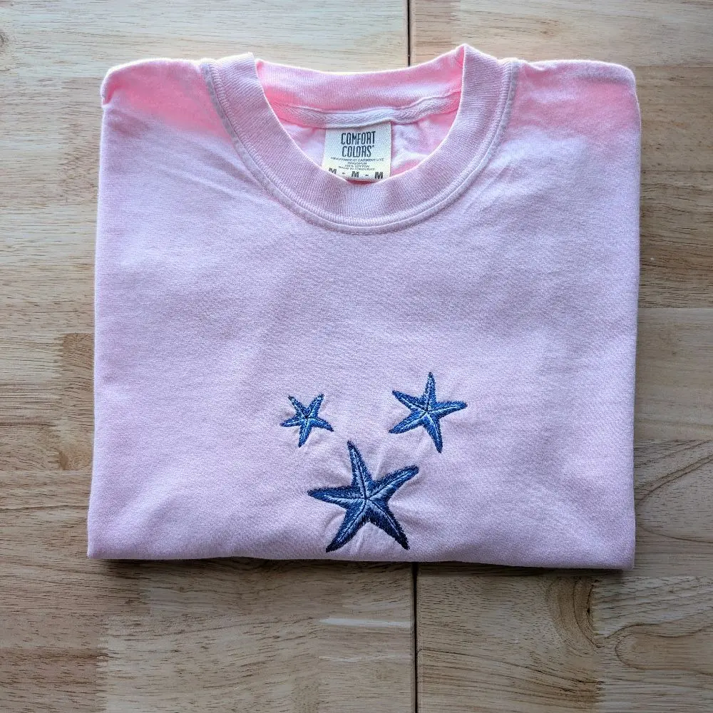 Comfort Colors Embroidered Starfish Heavyweight Cotton T-Shirt