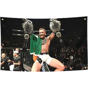 Tapestry Conor McGregor Boxing Flag Funny Poster Durable Man Cave Wall Flag with Brass Grommets Tapestry for College Dorm Room Decor,Outdoor,Bedroom, Parties gifts, travel, filming,events,festivals.. In 60X40 In tiktokshopspringglowup