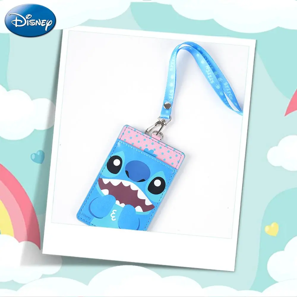 Stitch Officially Licensed Character Card Holder ID Badge Lanyards With Card Case Card Wallet Style Work Badge Holder For Office 1Pc Disney