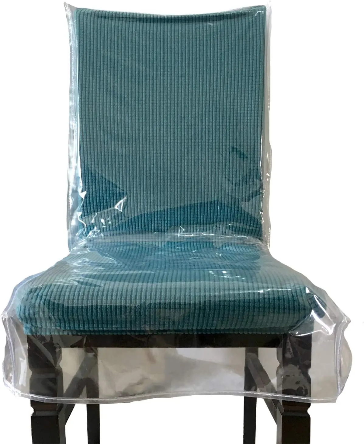 Plastic Dining Chair Covers with Backrests, PVC Clear Chair Seat Cover, Waterproof Kitchen Protector Chair Slipcover for Party No Dust/Dirt/Spill, Fit W/21 x D/18 Inch (2/4 Pack)