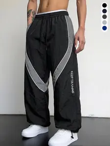 Men's Athletic Trench Coat Pants Wrinkle Resistant Lightweight Sweatpants with Ankle Zips Side Striped Drawstring Hems for Training Tennis Outdoor Sports Menswear work holiday party outfit track  pants  vibes solid drawstring waist sweatpants Athleisure S