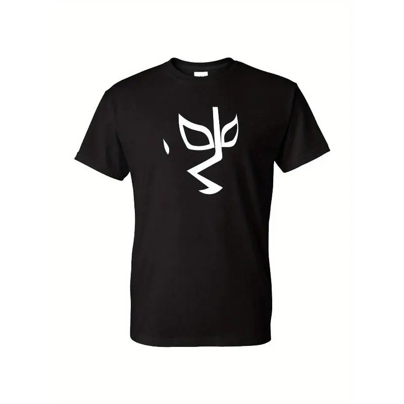 [Lightweight] Men's Lucha Libre El Rayo De Jalisco T-Shirt - 100% Cotton, Soft & Breathable, Casual Streetwear, Short Sleeve, Round Neck, Black with White Graphic Print, Casual Attire |   Casual Style |   No Stretch Material