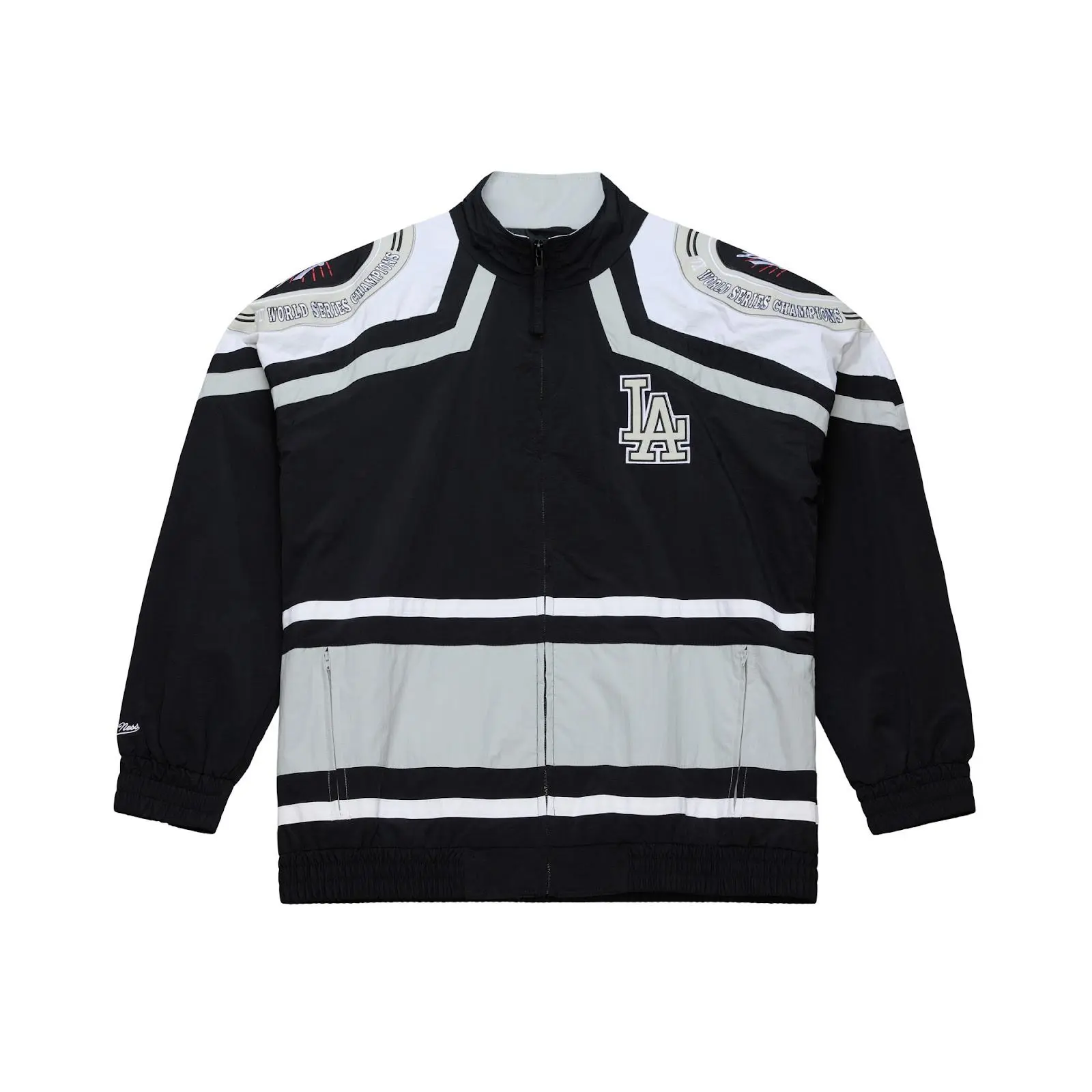 Mitchell & Ness Men's Los Angeles Dodgers Black 7x World Series Champions Throwback Full-Zip Windbreaker Coat