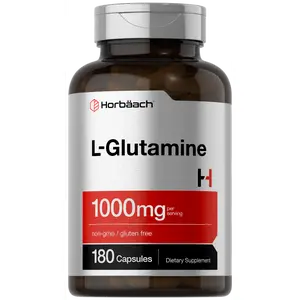 Horbaach L Glutamine Capsules 1000mg | 180 Powder Pills | Supplement For Women and Men | Pre Workout & Post Workout | Non-GMO & Gluten Free