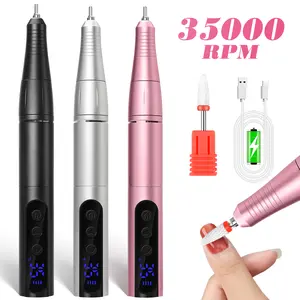 Electric Nail Drill – Rechargeable 35000 RPM Professional Efile, Cordless Nail Drill Machine Kit & Nail Machine for Acrylic Dip Powder Gel Polish,Quiet Lightweight Portable Tool for Salon Home