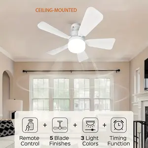 Socket Fan Light with Remote - 16/20 Inch Foldable Blades Ceiling Fan with Light, 3 Color Dimmable LED, Bedroom, Kitchen, Small Room ambient cabinet closet solar street light outdoor yard decoration w holiday decor gift decor w Lighting Modes Adjustable,s