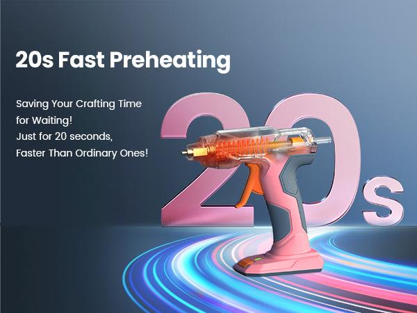 【DIY Must-Have】GoGonHva Cordless Glue Gun Set with 25 Mini Adhesive Sticks - USB Type-C Rechargeable, Anti-Dripping, Ergonomic Handle, 2Ah USB Type-C Power Cell Tool Home, Portable