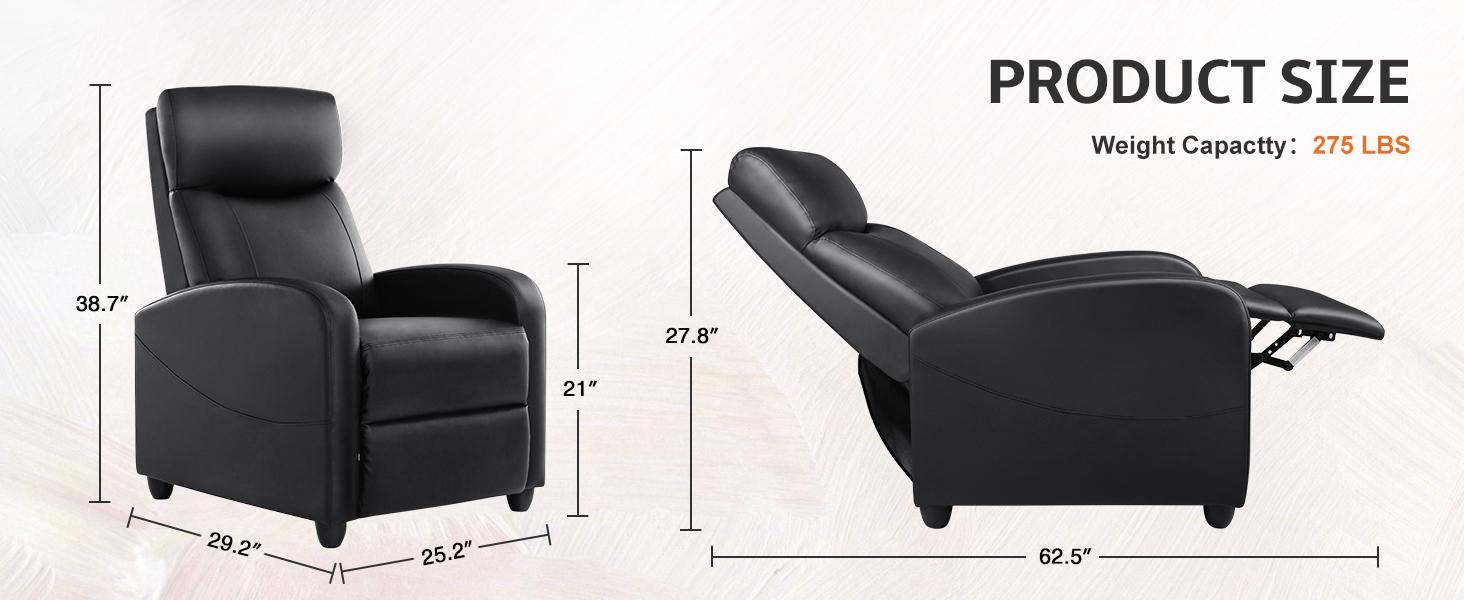 SweetFurniture Recliner Chair for Living Room, Massage Recliner Chair