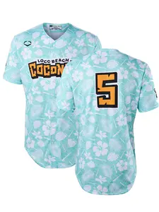 Loco Beach Coconuts Ev0Shield BBCL Jersey —  Custom name & number YOUTH Kids, Men & Women —  Loose Fit, Moisture-Wicking, Breathable Polyester Baseball Uniform