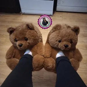 Plush Teddy Bear House Slippers