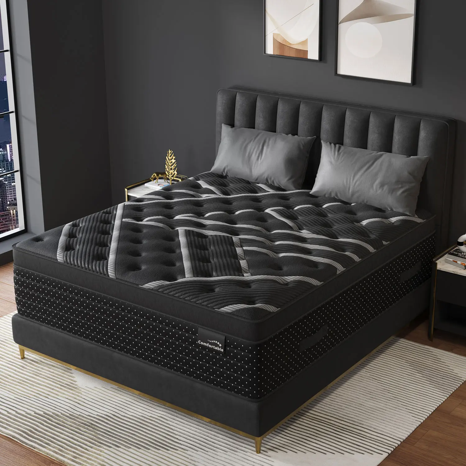 12/14 Inch Twin Full King Queen Mattress , Hybrid Mattress in a Box, Memory Foam and Individual Pocket Springs, Edge Support, Motion Isolation & Pressure Relief, Medium Firm