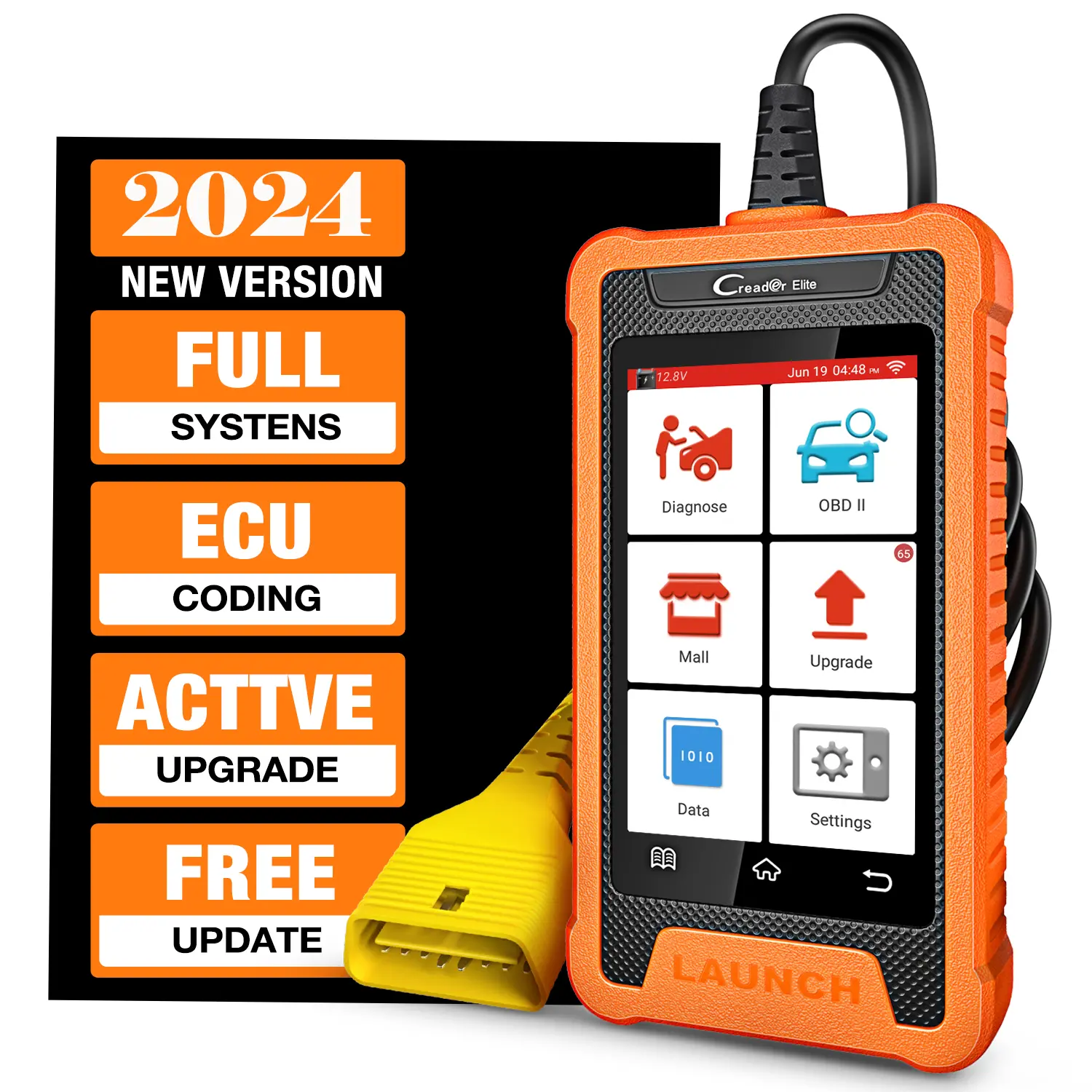 LAUNCH Creader Elite OBD Scanner for CHRYSLER - Automotive Diagnostic Tool with Full-System Diagnostics, Bi-Directional Control, Online Coding, Auto VIN, Free Services (Supports Spanish, Russian, Korean)
