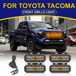 Toyota Tacoma 4pcs LED Front Grille Light Assembly DRL Driving Position Lights 18 LED 12V Compatible Pickup Off-Road Daytime Running Wheel Eyebrow Lamp