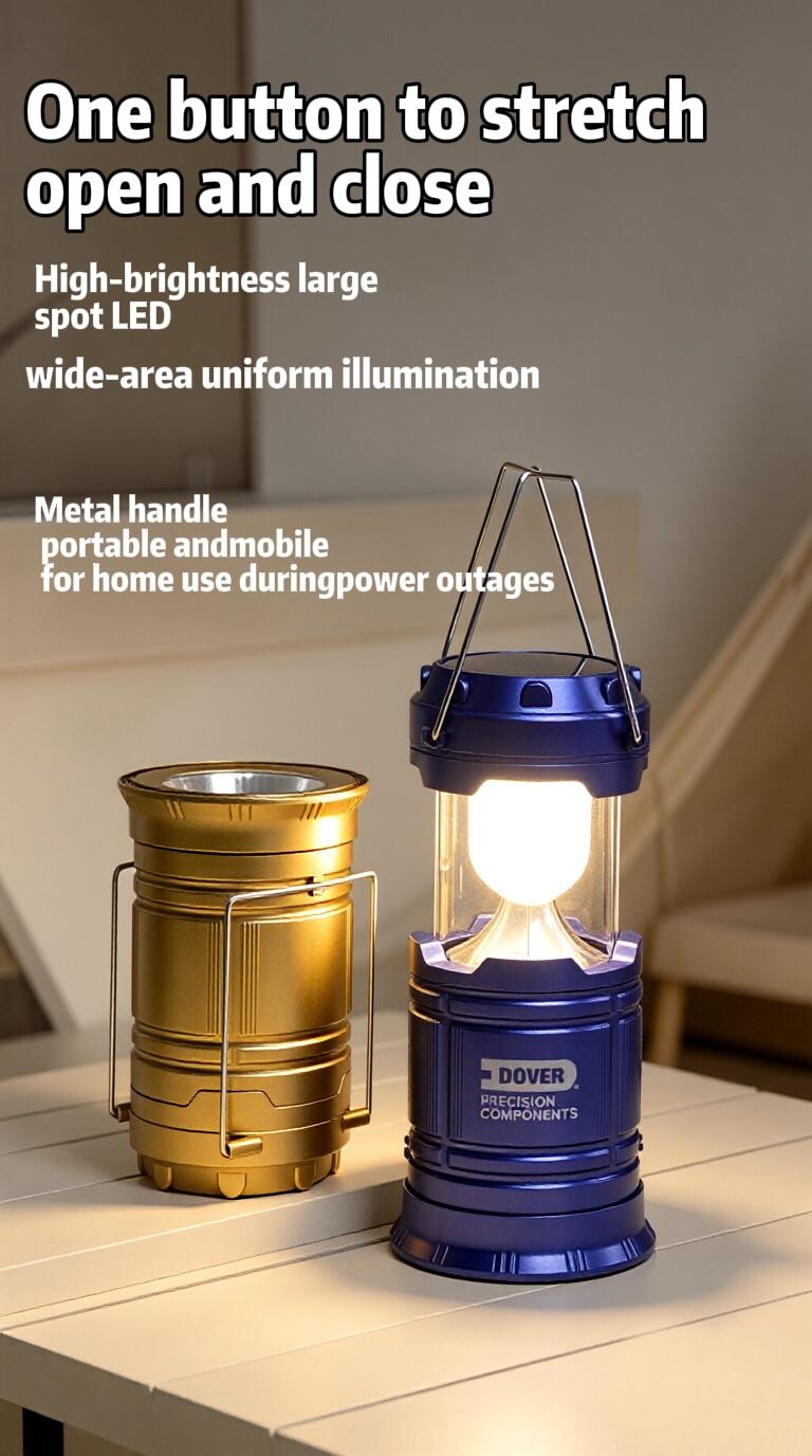 4-Piece Collapsible Portable LED Rechargeable Lanterns - Lightweight Waterproof Mini Solar Recharge Wireless Flashlight, Solar & USB Charging for Indoor/Outdoor Emergency Use, Mini Solar Lanterns sohochic
