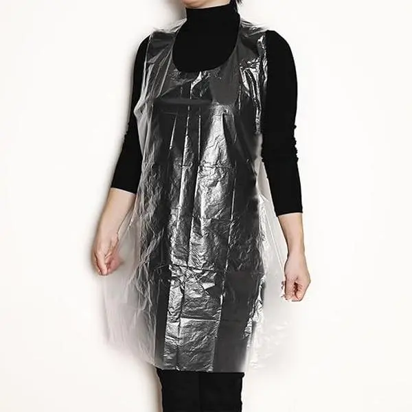 Disposable Aprons (50 Count) Waterproof Plastic Apron For Painting, Cooking, Housework, and Picnics