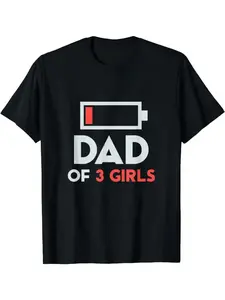 [100% Cotton] Dad of 3 Girls Fathers Day Gift from Daughter Wife T-Shirt