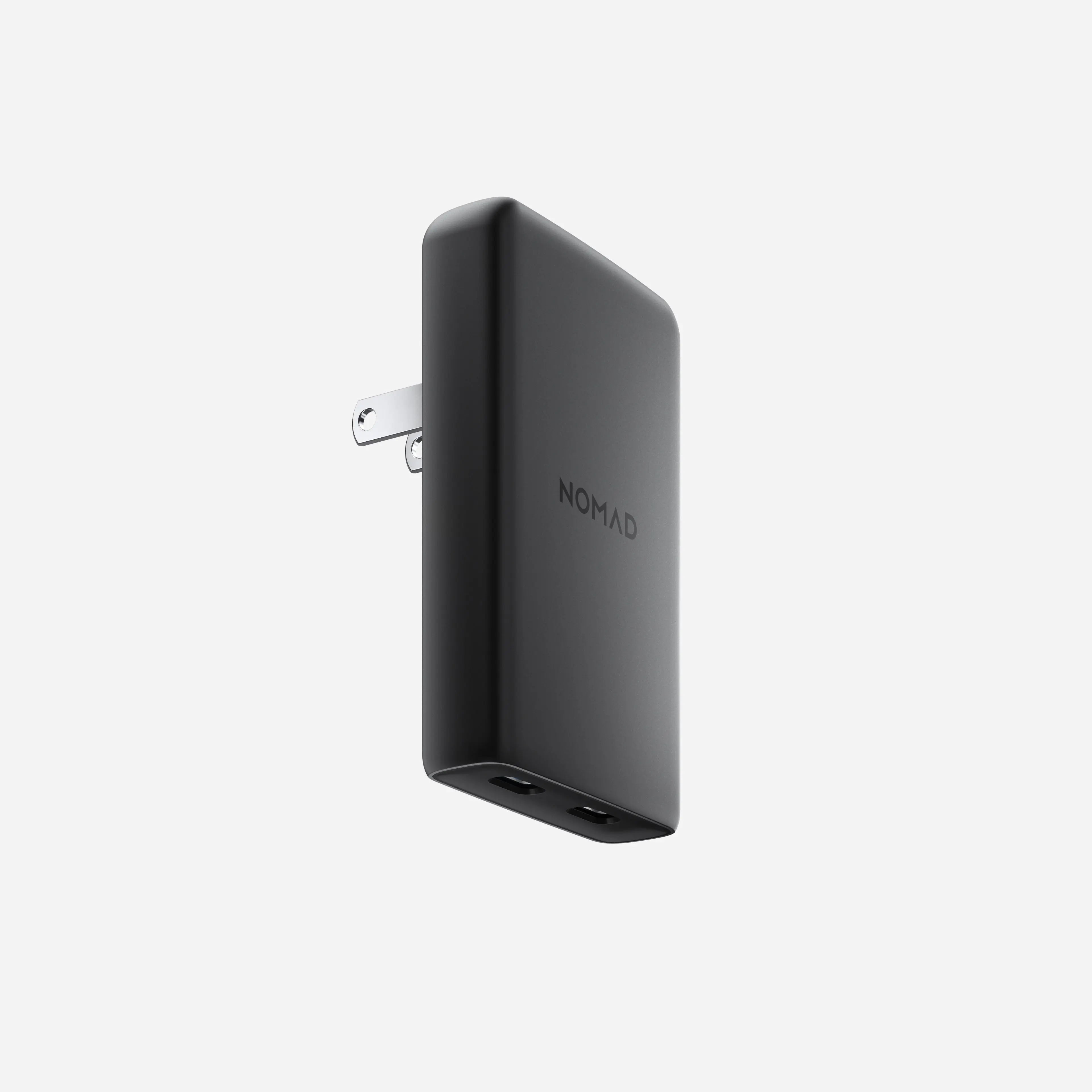 NOMAD 65W Slim GaN USB-C Carbide Cellphone Phone Charger - Retractable Dual-Port, Super Fast Charging, Minimal Setup Adapter for Mobile Devices