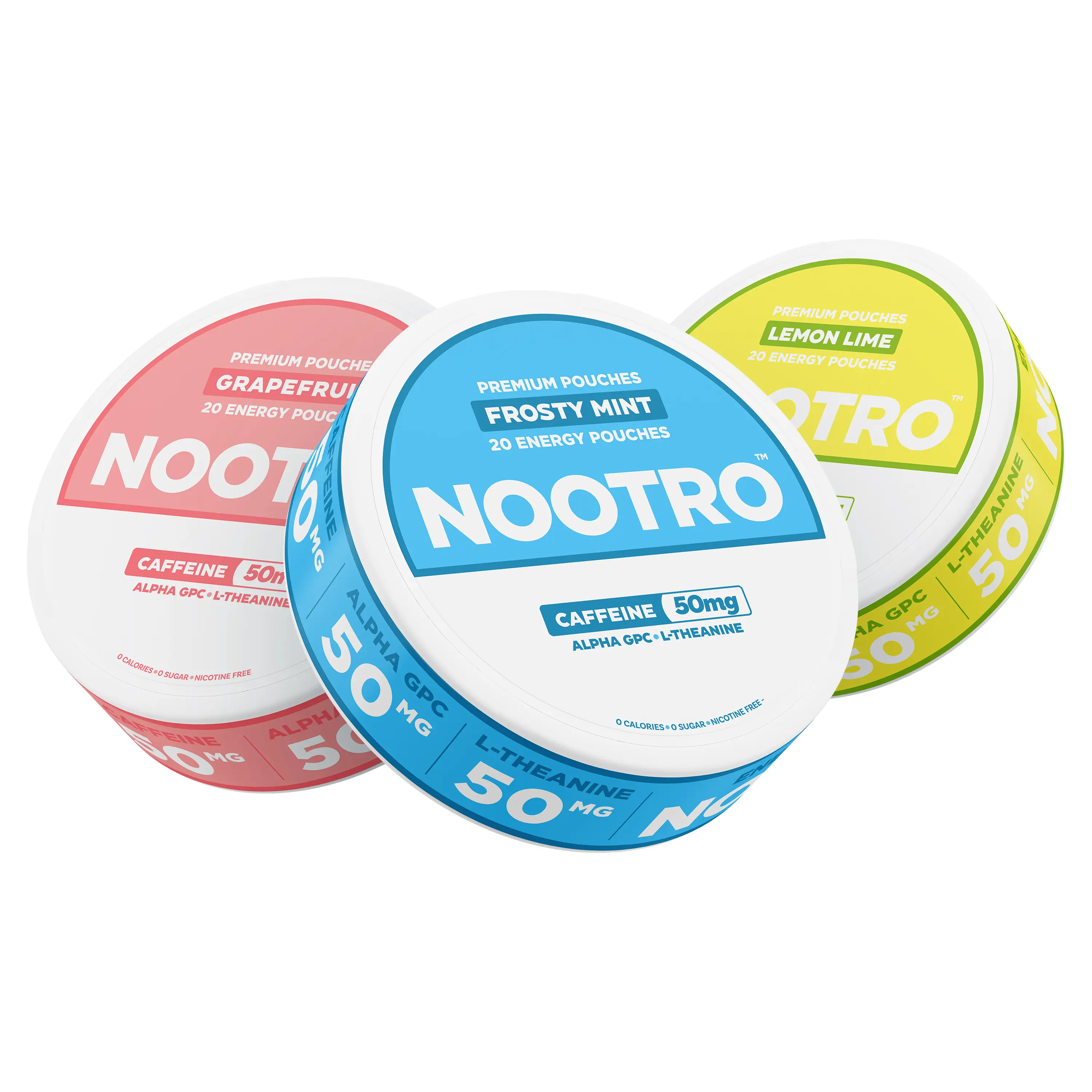 Nootro Caffeine Nootropic Pouches - 50 MG Caffeine - Alpha GPC & L-Theanine - Nicotine Free | Energy Pouches | Natural Fitness Supplement | Sugar Free | Optimum Sports Energy Non-Beverage Preworkout Drink