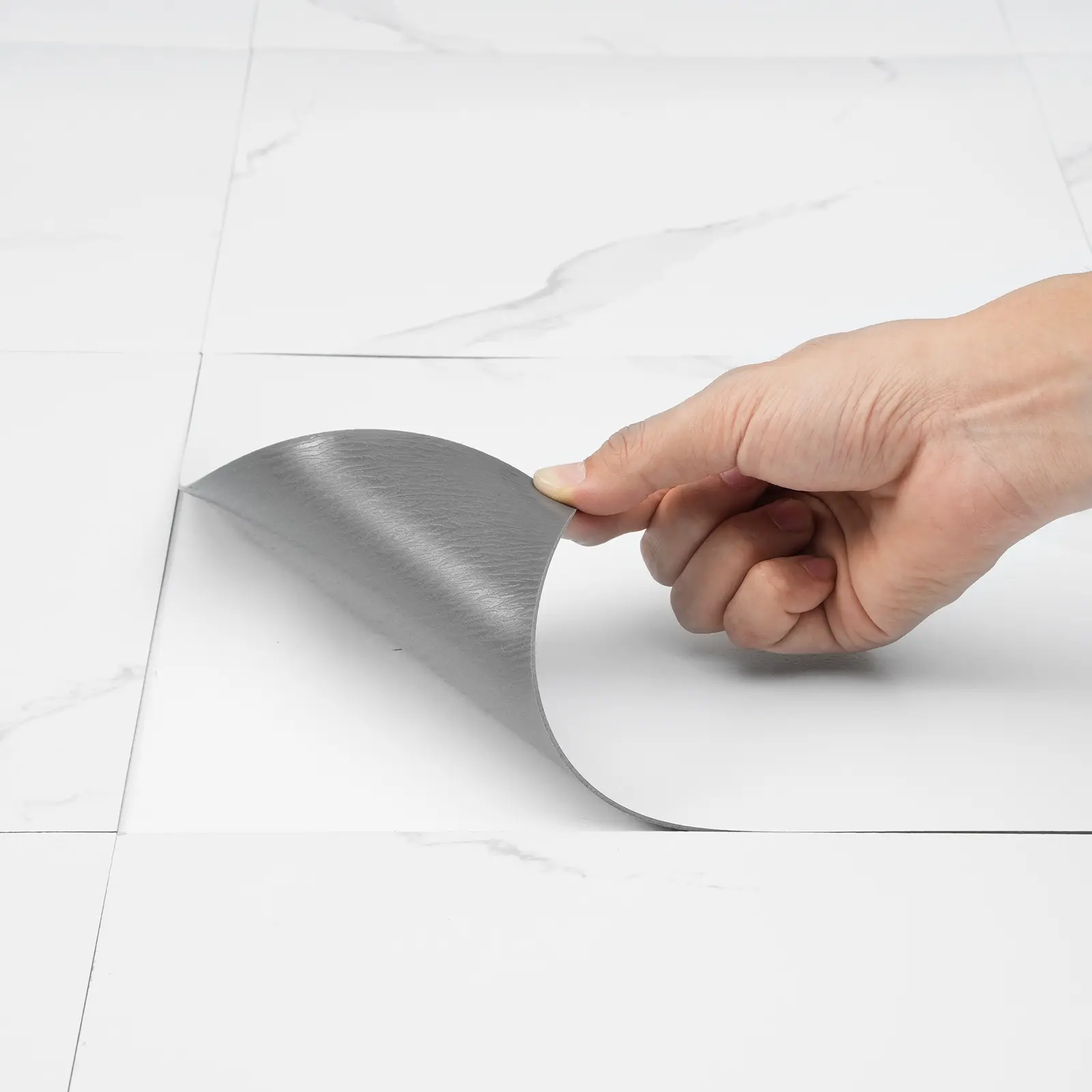 【Summerfinds】VEVOR Self Adhesive Vinyl Floor Tiles 12 x 12 inch 50 Tiles 1.5mm Thick Peel & StickWhite Marble Texture DIY Flooring for KitchenDining RoomBedrooms & BathroomsEasy for Home Decor, Adhesive-Backed Vinyl Flooring, Fire-Resistant Vinyl Floor