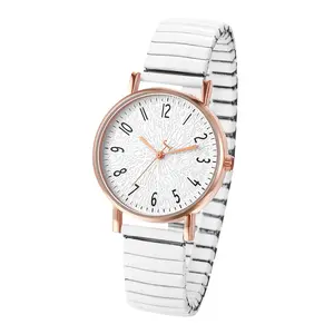 OIDEA Women's Elastic Strap Quartz Wristwatch - Large Round Dial Arabic Numerals Analog, Stainless Steel, Easy-Read Stretch Band, Waterproof Fashion Watch for Women, Round Dial Watch summerwins,summerwins