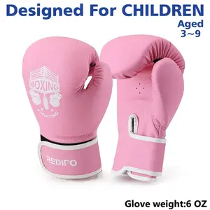 Kids Pink Boxing Gloves, Sponge Foam Training Sparring Gloves Thai Kick Boxing for Kid and Youth, Suitable for Boys and Girls Age 3 to 9 Years / 6 oz