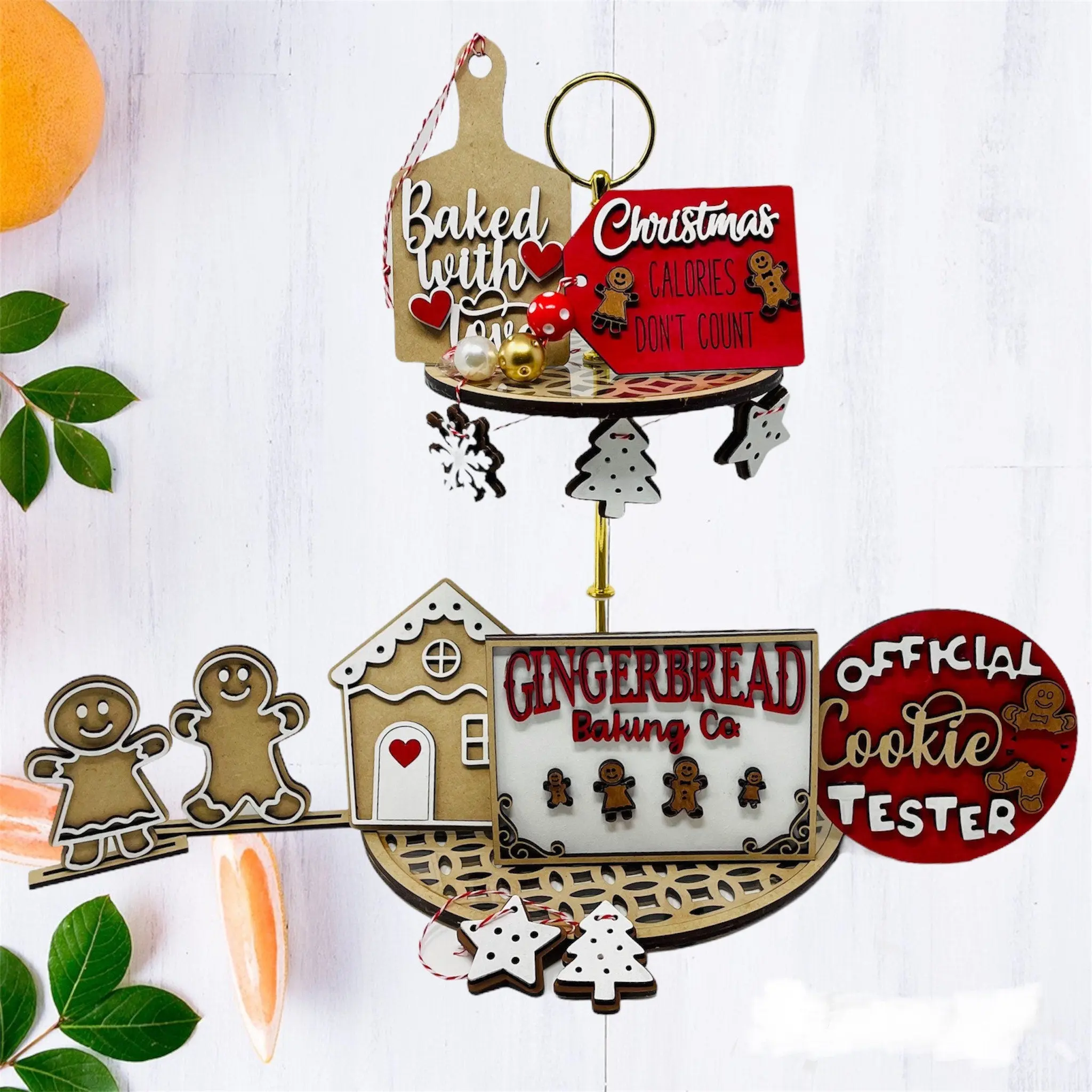 Gingerbread Tiered Tray Set