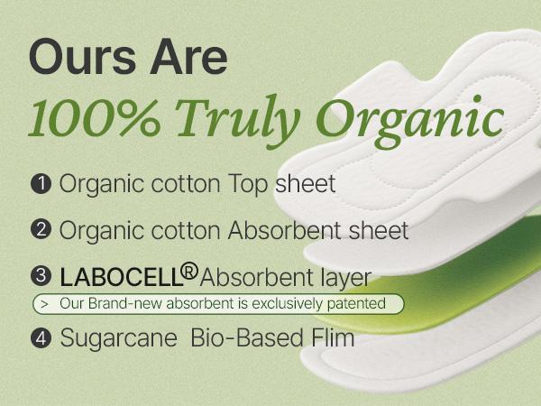 [INERTIA] 100% Organic Cotton Cover-to-Core The Prism Pads Selection - LABOCELL CORE Plant-Based High Absorbency Premium Feminine Hygiene Pads, Ultra-Thin & Snug Fit, Biodegradable Absorbent, Clinically Tested, MADE IN KOREA, By Female Scientists