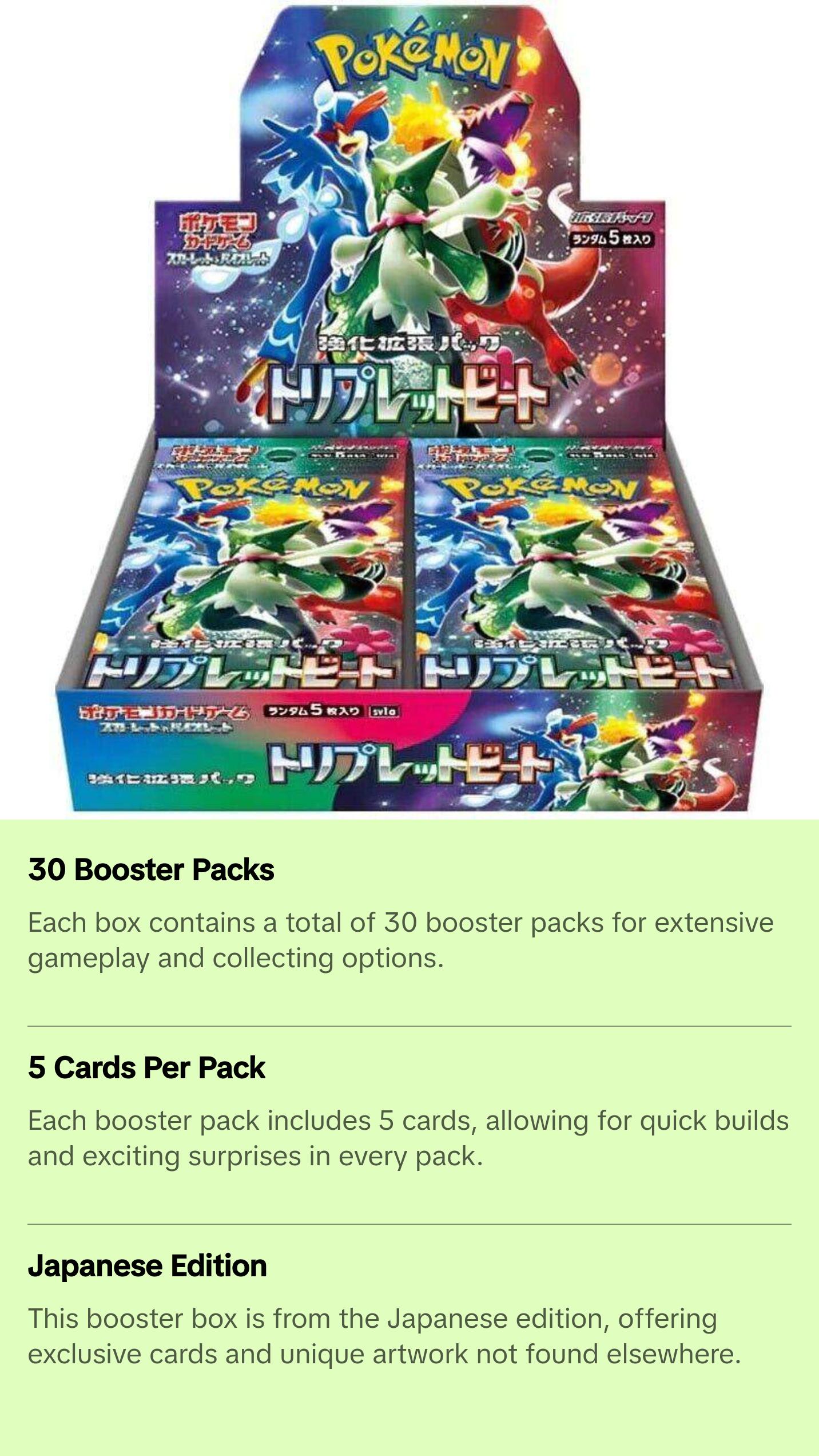 Pokemon Card Game: Triplet Beat SV1A Japanese Booster Box - TikTok Shop