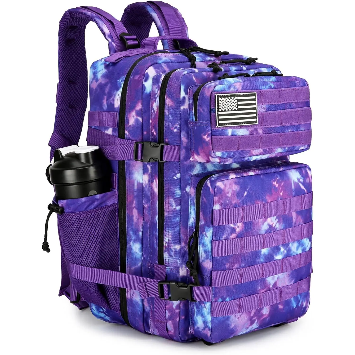 45L Military Tactical Durable Backpack - Men's Army 3-Day Assault Rucksack with Large Molle System, Hiking Backpack for Sports & Outdoor Gym Use, Backpacks