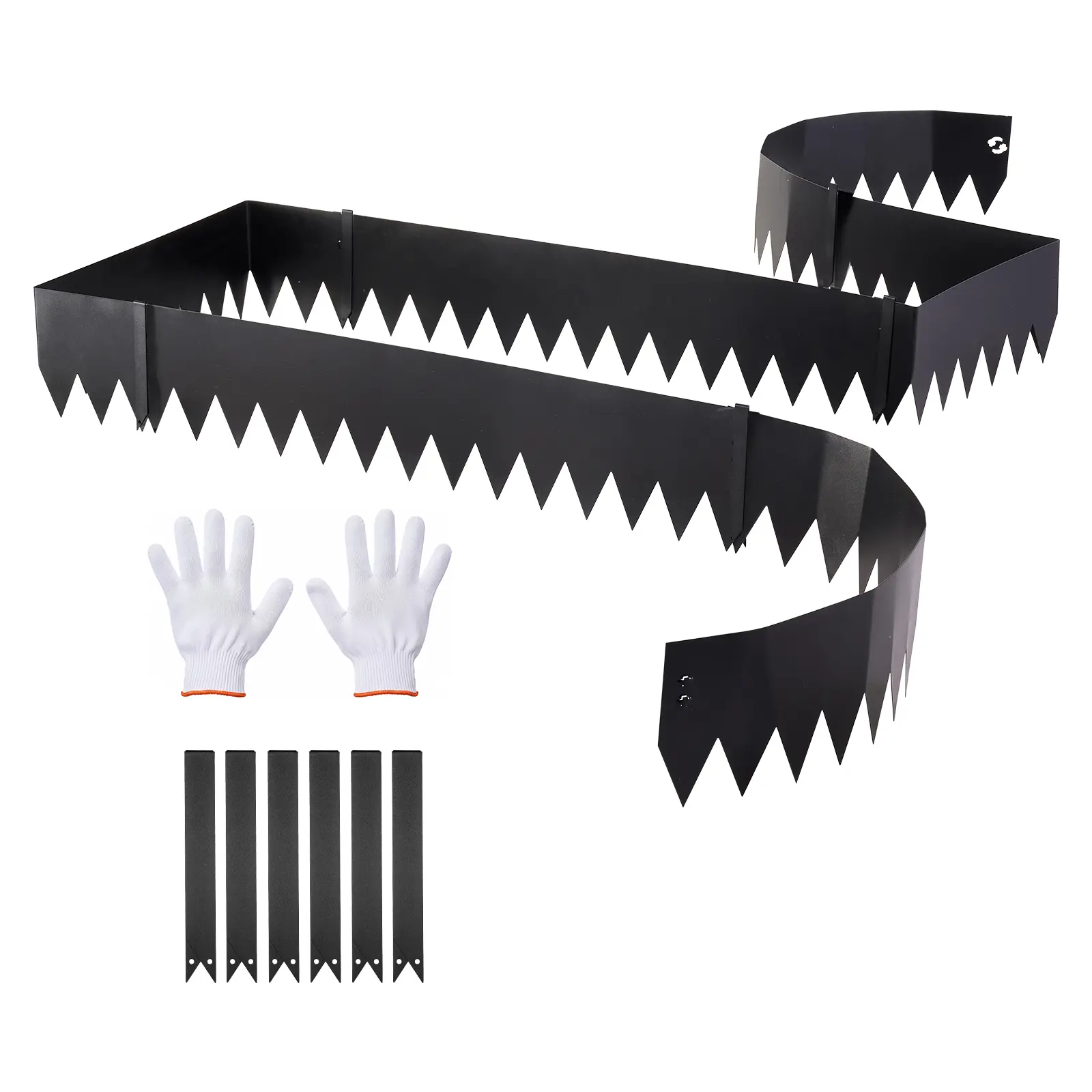 【SummerFinds】VEVOR Galvanized Steel Landscape Edging, 6-Pack 40 x 8 Inch Metal Edging for Landscaping with 6 Mounting Clips, Bendable Metal Garden Edge Border for Flower Bed, Yard Pathway, Black