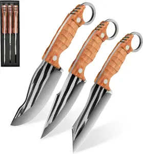 3pcs/set Premium Multipurpose Knife Set, Ultra-Sharp Stainless Steel Fixed Blades, Kitchen Knife for Meat Cutting, EDC New Style Boning Knife, Portable and Durable Effortless, Utility Pocket Fruit Knife Camping, Outdoor, BBQ, Best Gifts for Festival