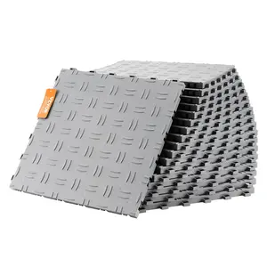 VEVOR Garage Tiles Interlocking,  12 x 12 x 0.53 inch 25 Pack Garage Floor Covering Tiles, Non-Slip Double-Sided Texture Garage Flooring Tiles, for Garages, Basements, Repair Shops, Silver