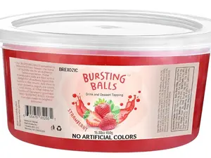 Strawberry Boba Pearls, Popping Bursting Boba, Bubble Pearls For Bubble Tea 1 Pound, No Artificial Colors (Strawberry, 1 LB Pack of 1)