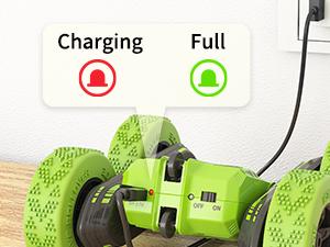 SGILE RC Stunt Car Toy - 4WD Remote Control Car for Kids Ages 6-12, 2 Sided 360° Rotating, USB Charging Cable Included, Not Applicable