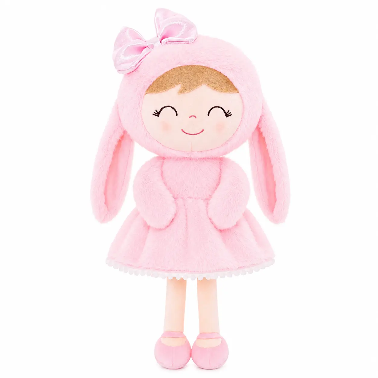Gloveleya Bunny Plush Doll - 12in Soft Huggable Polyester Pastel Stuffed Rabbit Toy, Durable Toddlers Gift, Easter Basket Stuffer, Personalized Girl Birthday Decorations, Children Development Nursery Companion, Pastels