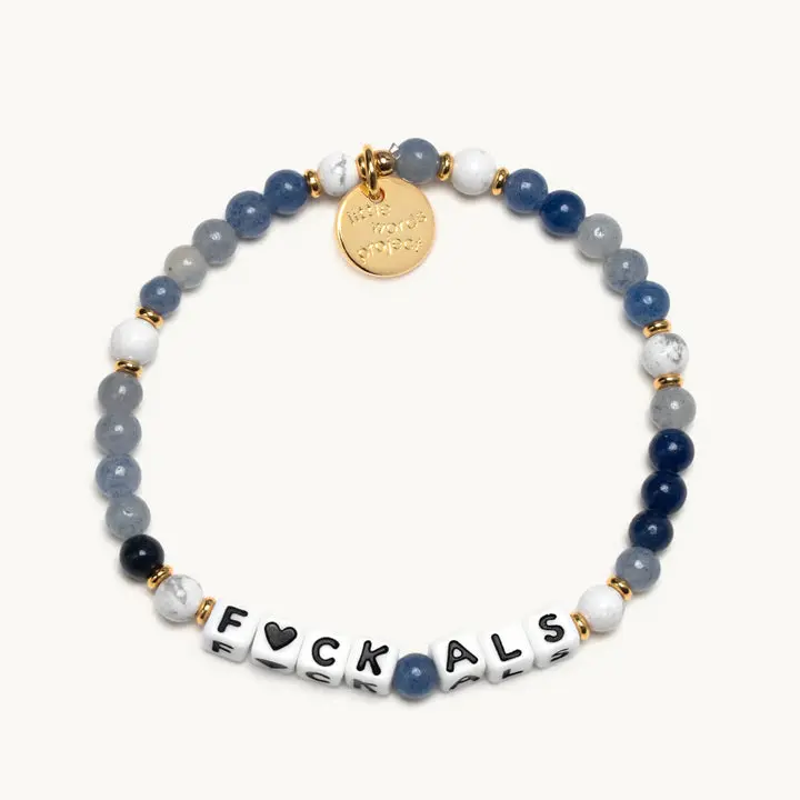 Little Words Project F-CK ALS Inspirational Bracelet, Co-created with Brooke Eby, Casual Stone Beaded Jewelry for Charity Support, Daily Wear, Stone Beads, Trackable Id, Plastic, Unisex, One Size